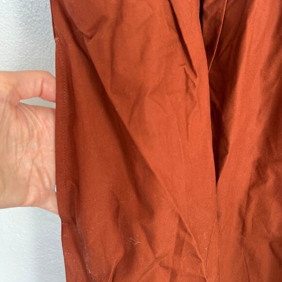 Gap Dress Mixed Media Midi Women's M Petite MP Brown Cotton Minimalist Pockets - Picture 6 of 12